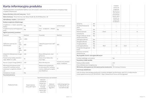 Bosch Kühl-Gefrierkombination 305L – 186cm, NoFrost