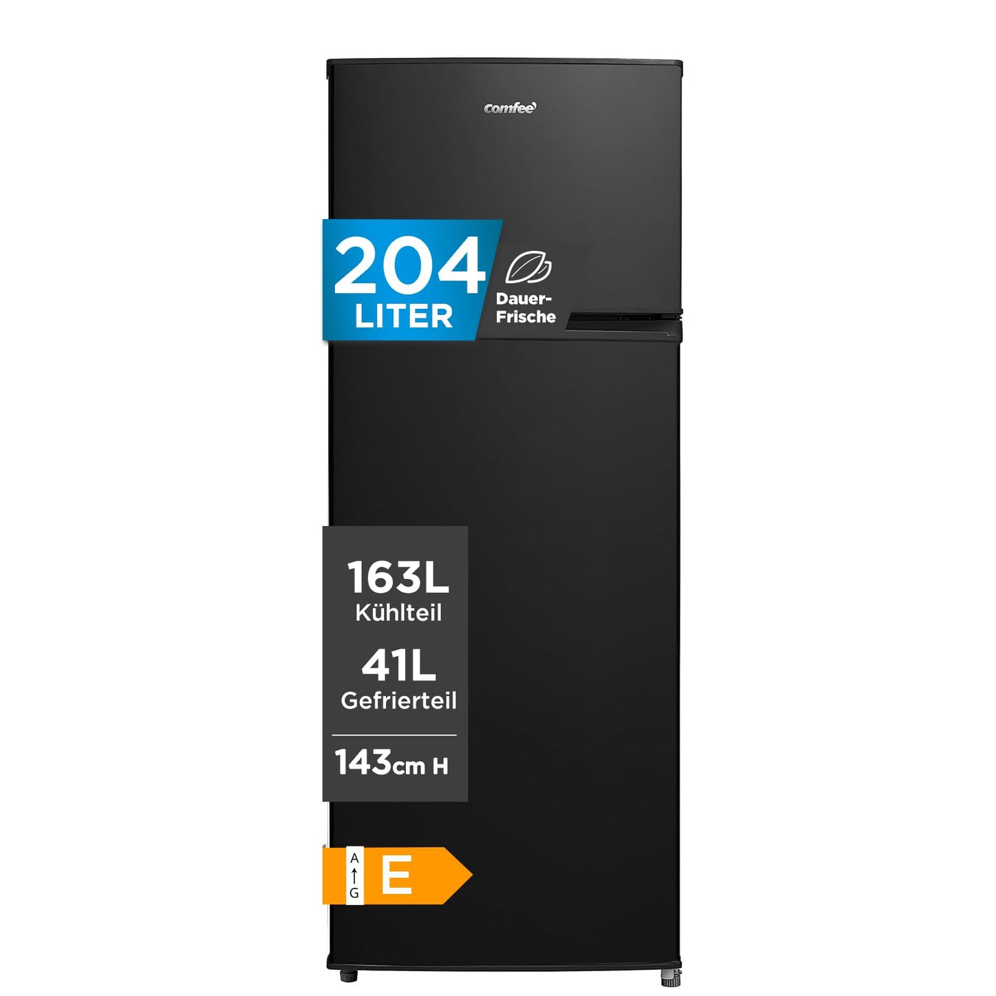 Comfee Kühl-Gefrierkombination – 143cm, Schwarz