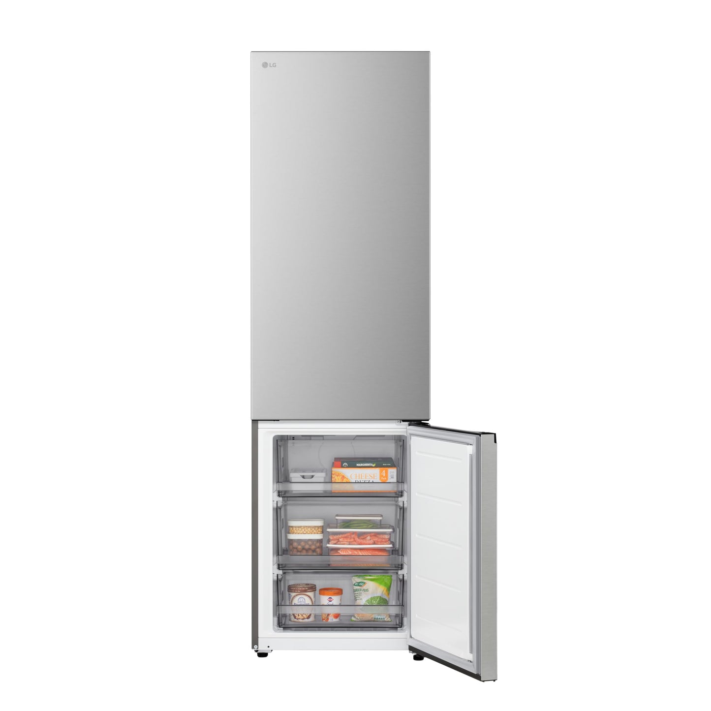 LG Kühl-Gefrierkombination 375L – 203cm, No Frost, Silber