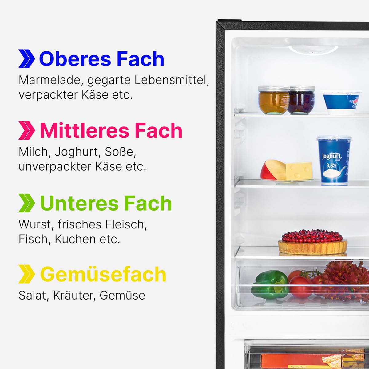 Bomann Kühl-Gefrierkombination 175L – 143cm, Schwarz