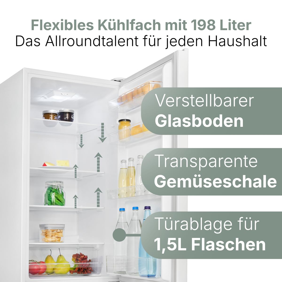 Bomann Kühl-Gefrierkombination 269L – 180cm, Weiß