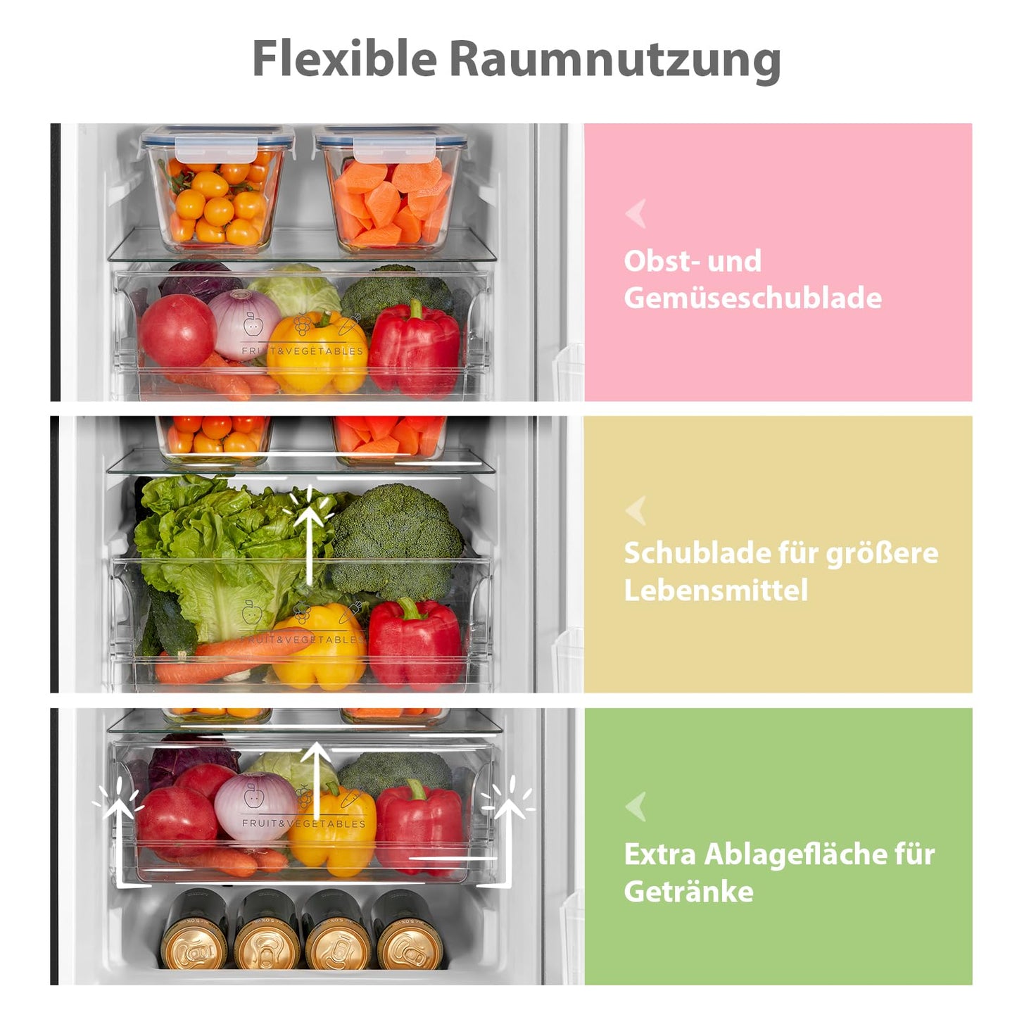 Comfee Kühl-Gefrierkombination 174L – 150cm, Schwarz