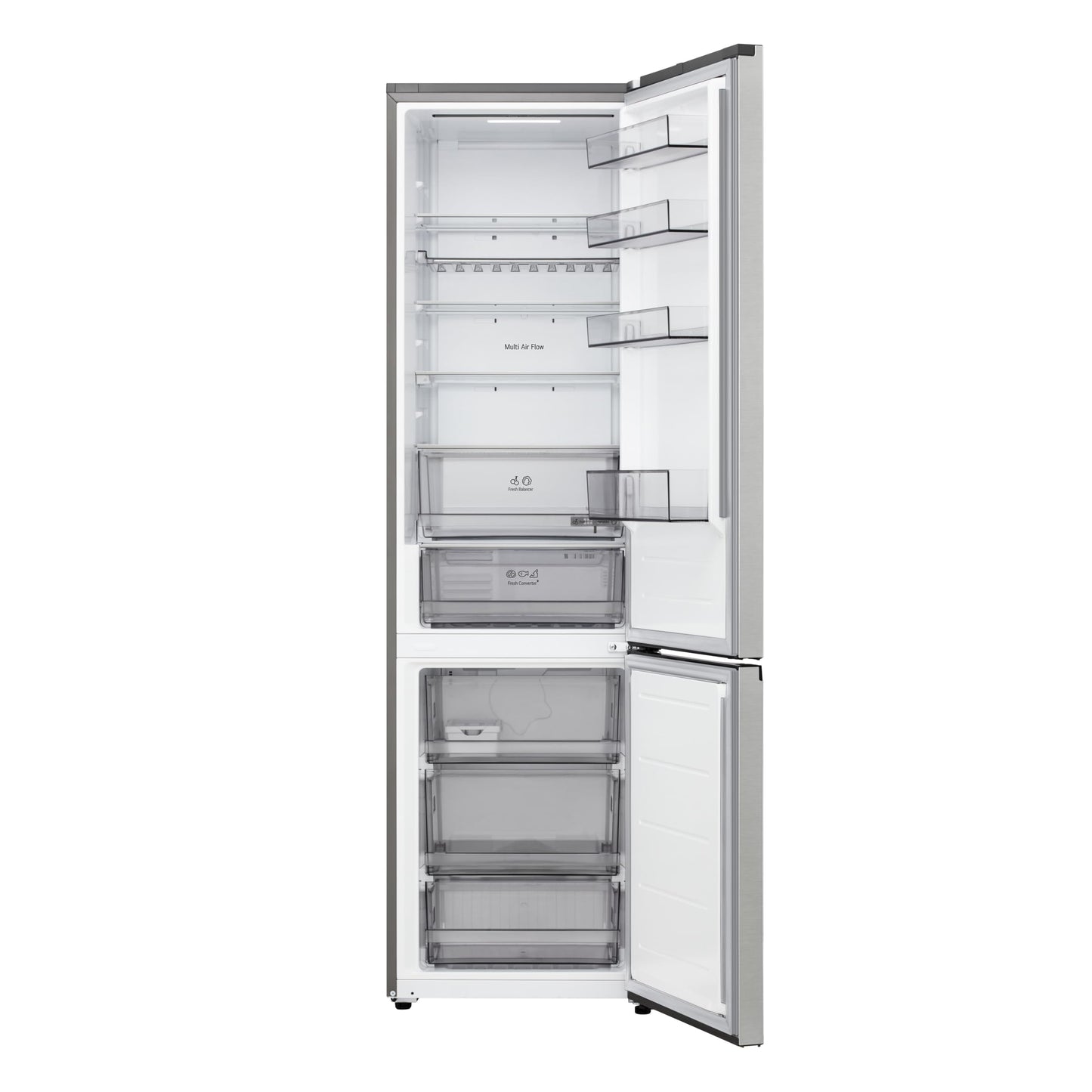 LG Kühl-Gefrierkombination 375L – 203cm, No Frost, Silber