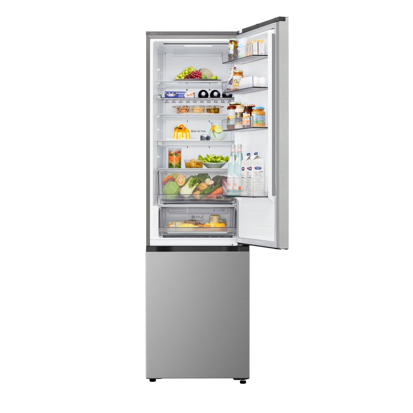 LG Kühl-Gefrierkombination 375L – 203cm, No Frost, Silber