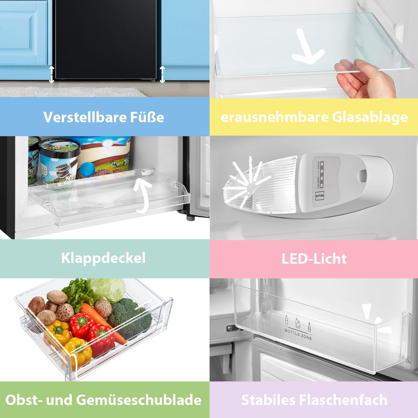 Comfee Kühl-Gefrierkombination 175L – 150cm, Schwarz