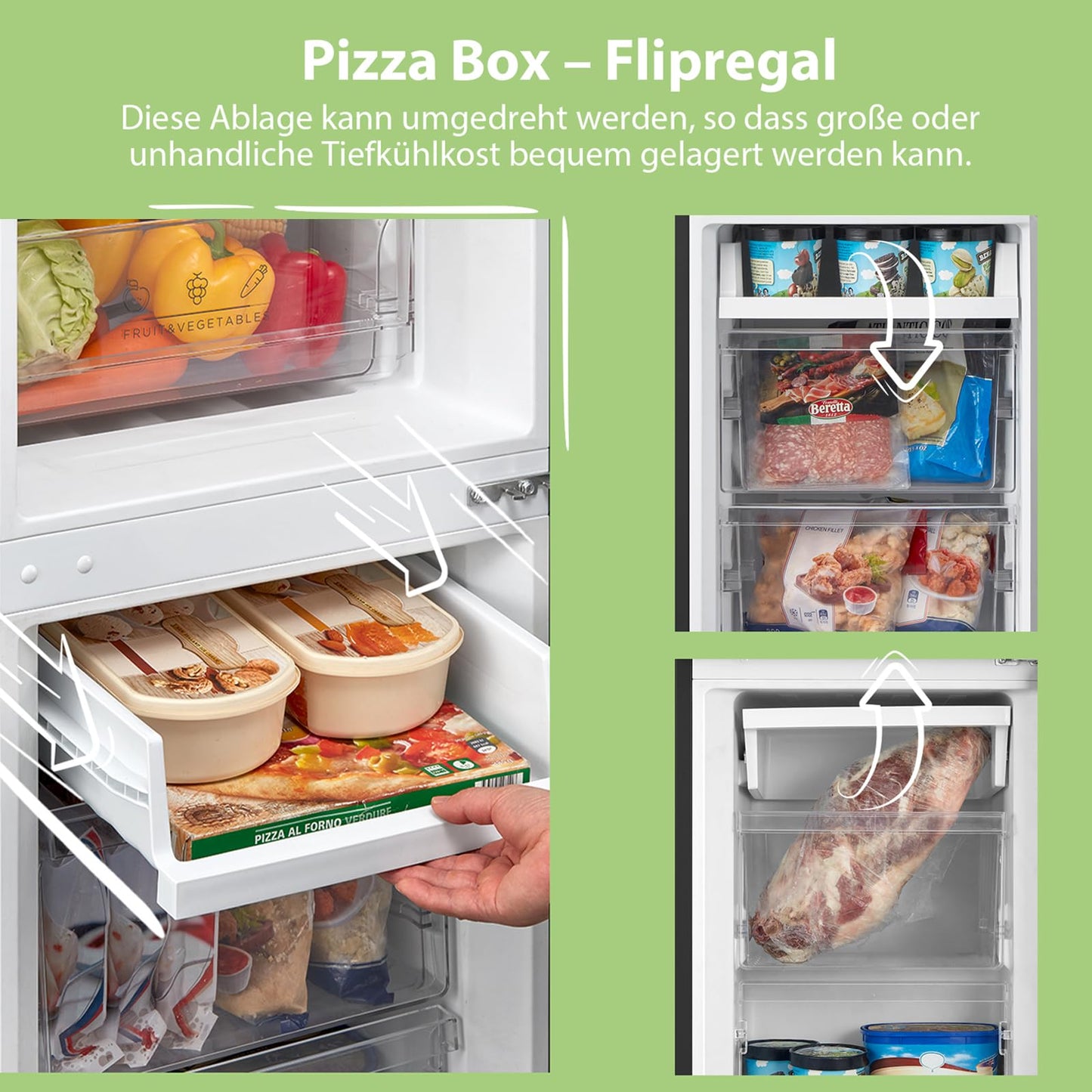 Comfee Kühl-Gefrierkombination 175L – 150cm, Schwarz