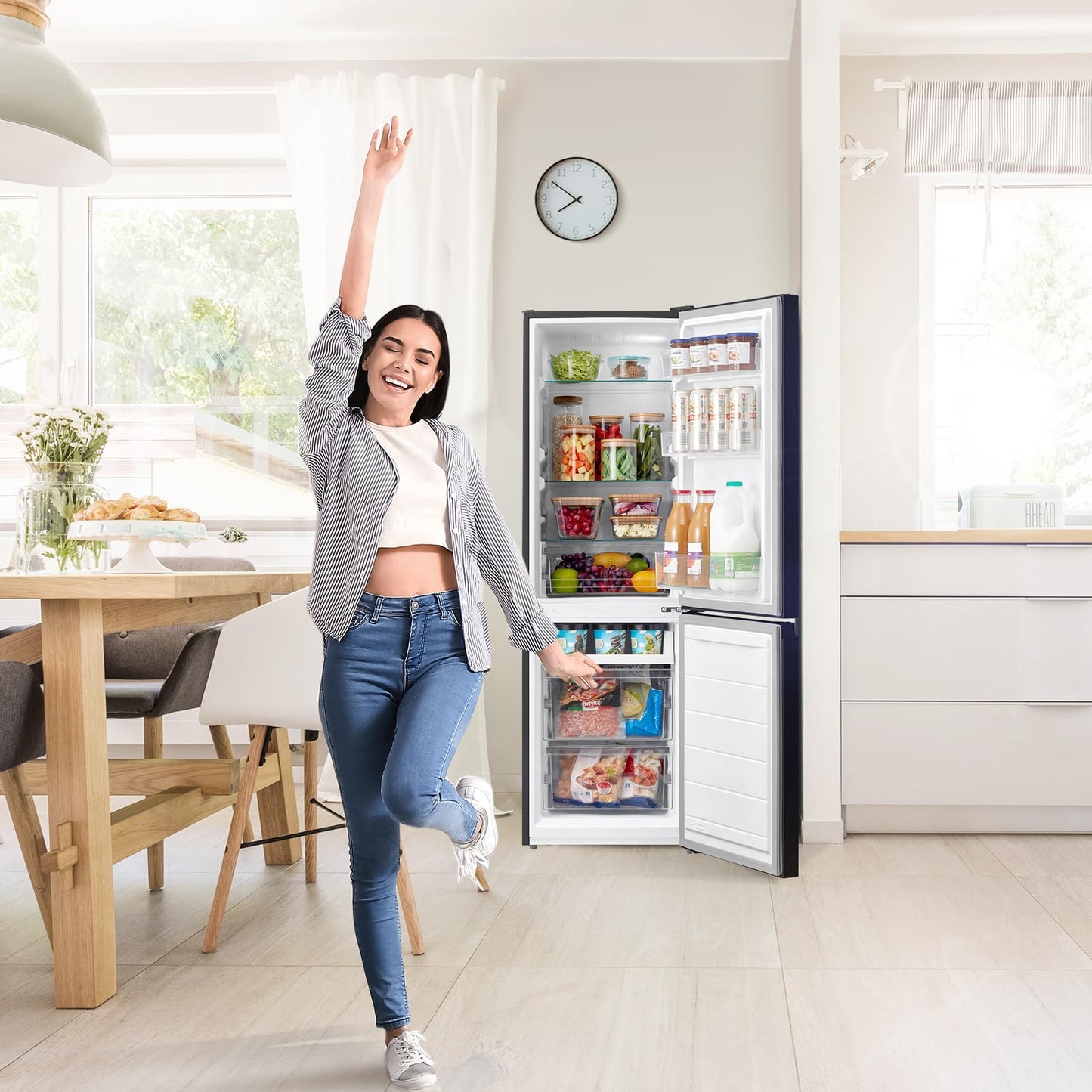 Comfee Kühl-Gefrierkombination 174L – 150cm, Schwarz