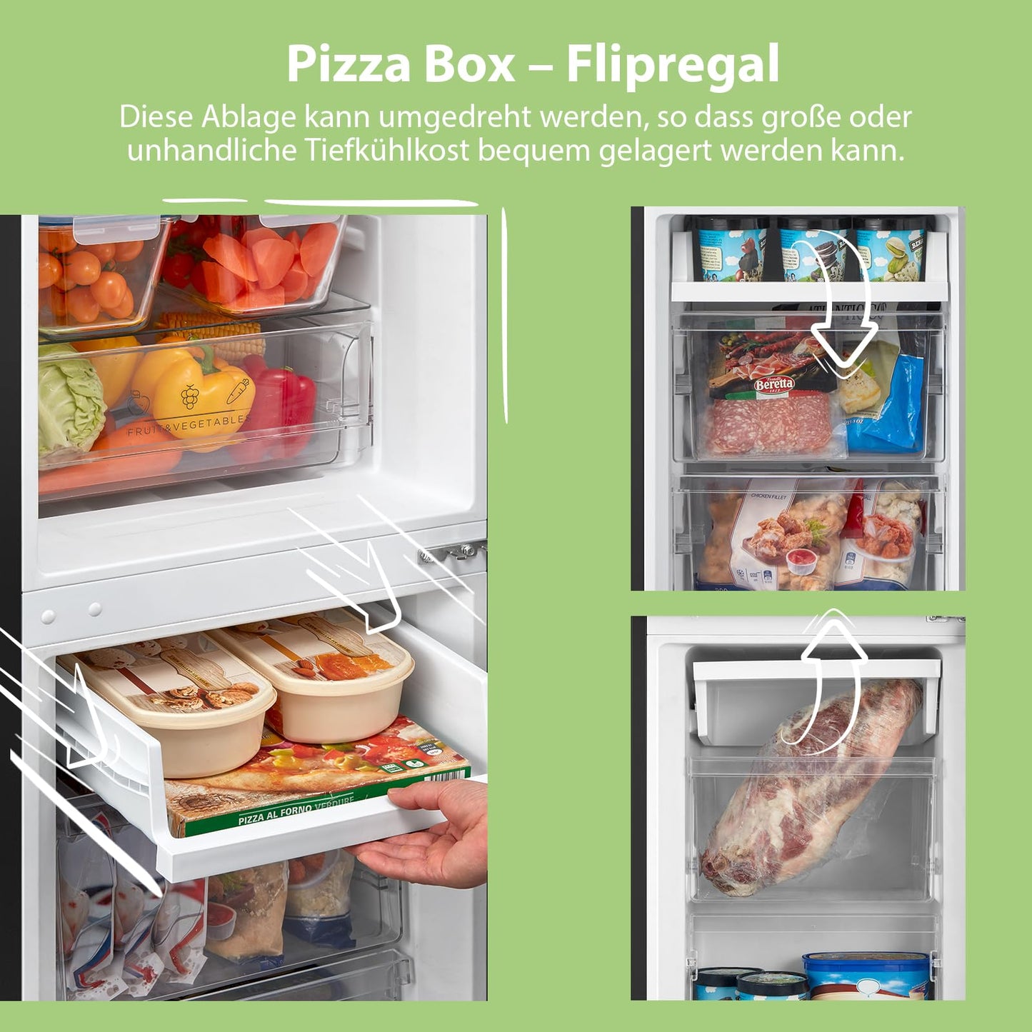 Comfee Kühl-Gefrierkombination 174L – 150cm, Schwarz