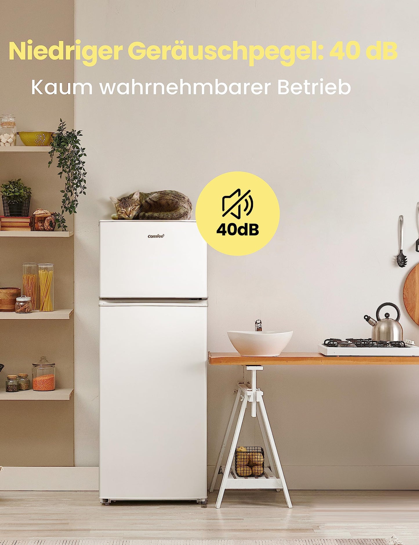 Comfee Kühl-Gefrierkombination – 143cm, Weiß