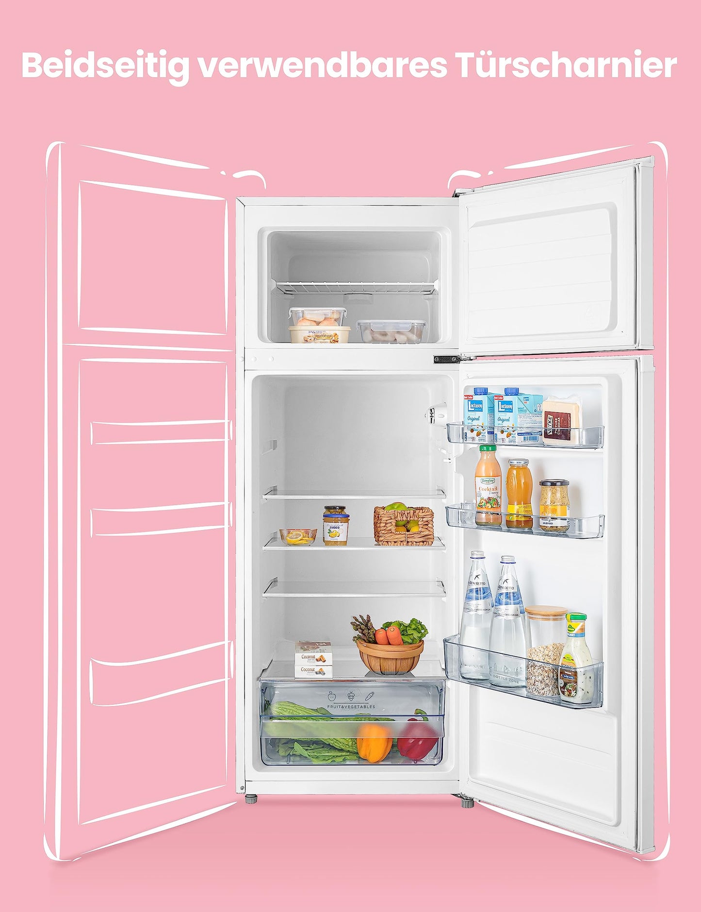 Comfee Kühl-Gefrierkombination – 143cm, Weiß