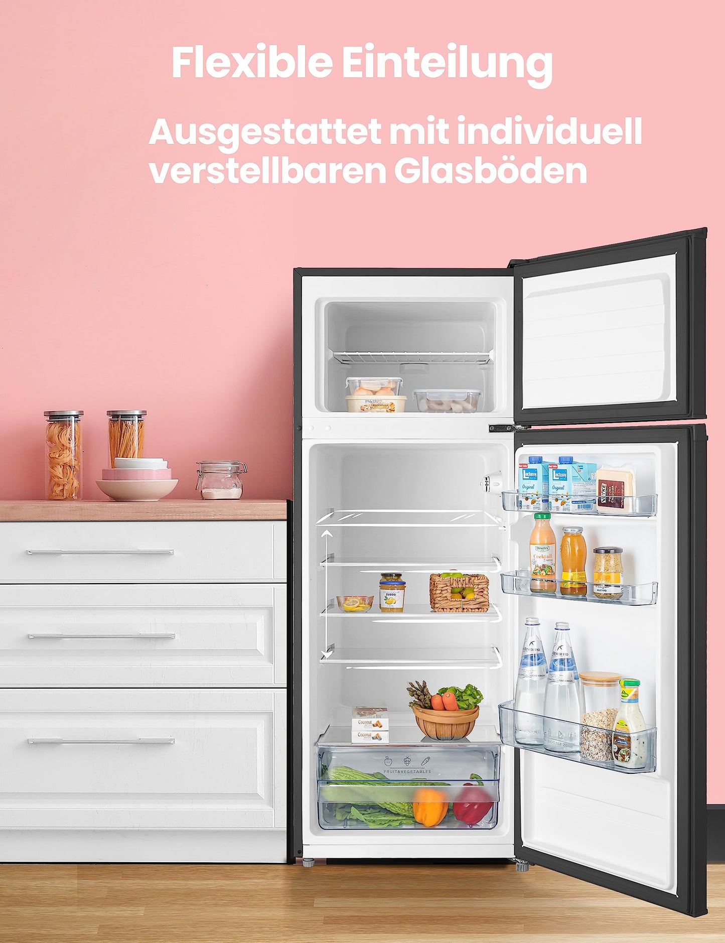 Comfee Kühl-Gefrierkombination – 143cm, Schwarz